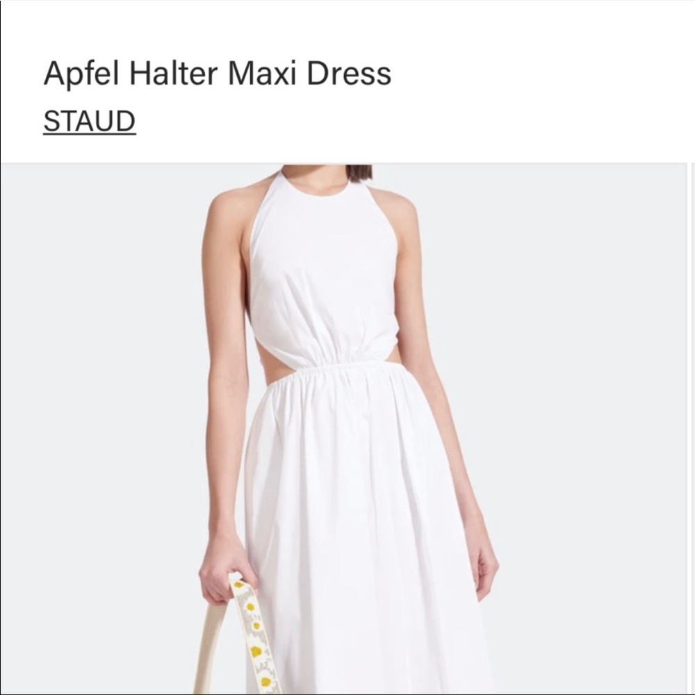 Staud halter cutout dress in white.